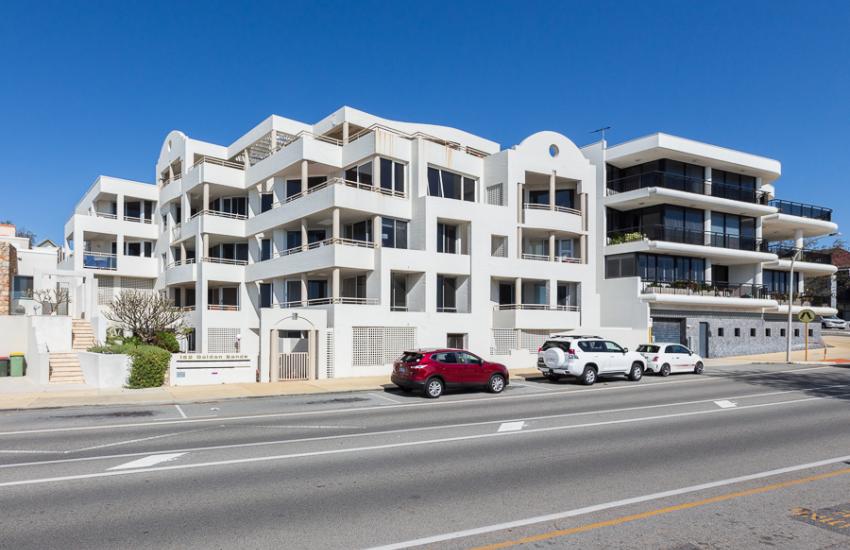 Golden Sands Beach Apartment - Front of Building - holiday accommodation rentals for short  term stays in Perth